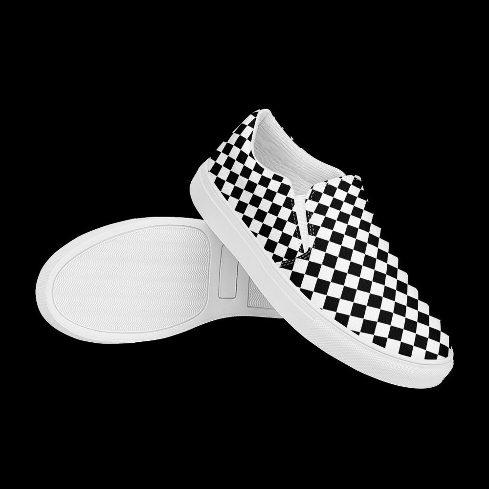 Men's Bring back the classic 70s checkerboard slip-on canvas shoes - Picture 8 of 8